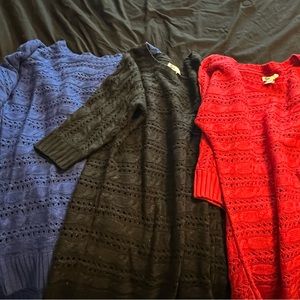 3 size 2X sweater dresses from brand SO